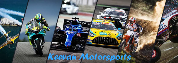 banner image showing various forms of motor racing and the text "Keevan Motorsports"